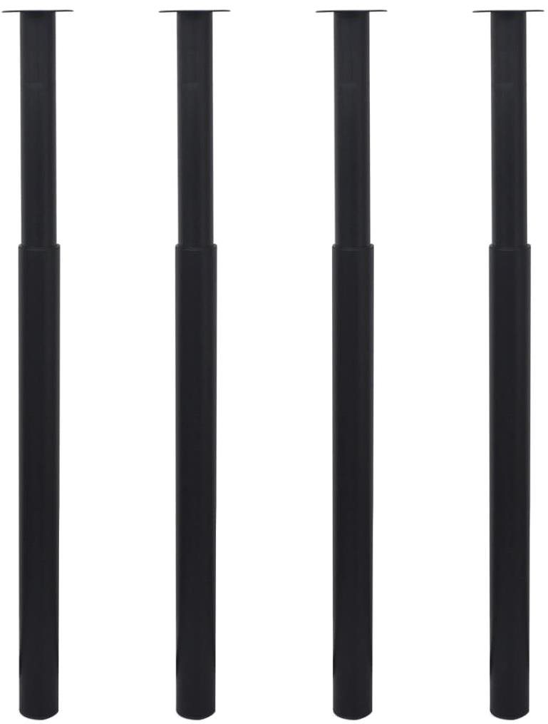 Teleskopické nohy ke stolu 4 ks černé 710 mm–1 100 mm 3051488