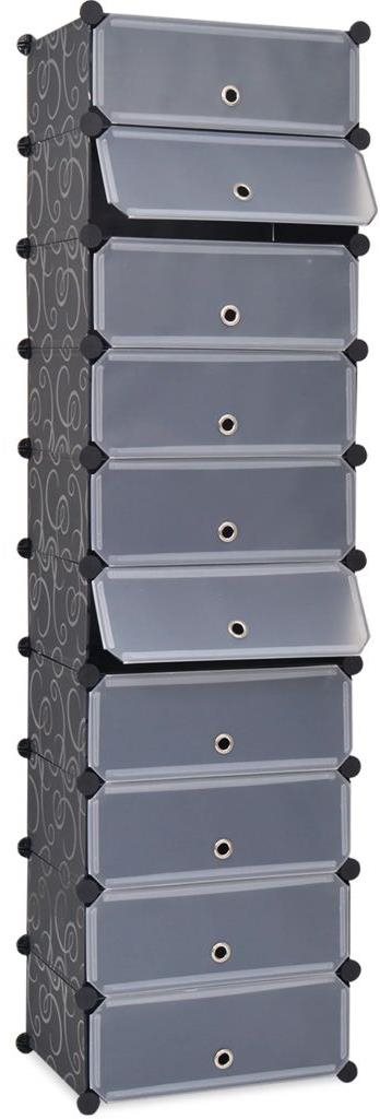 Organizér na boty s 10 přihrádkami, černý