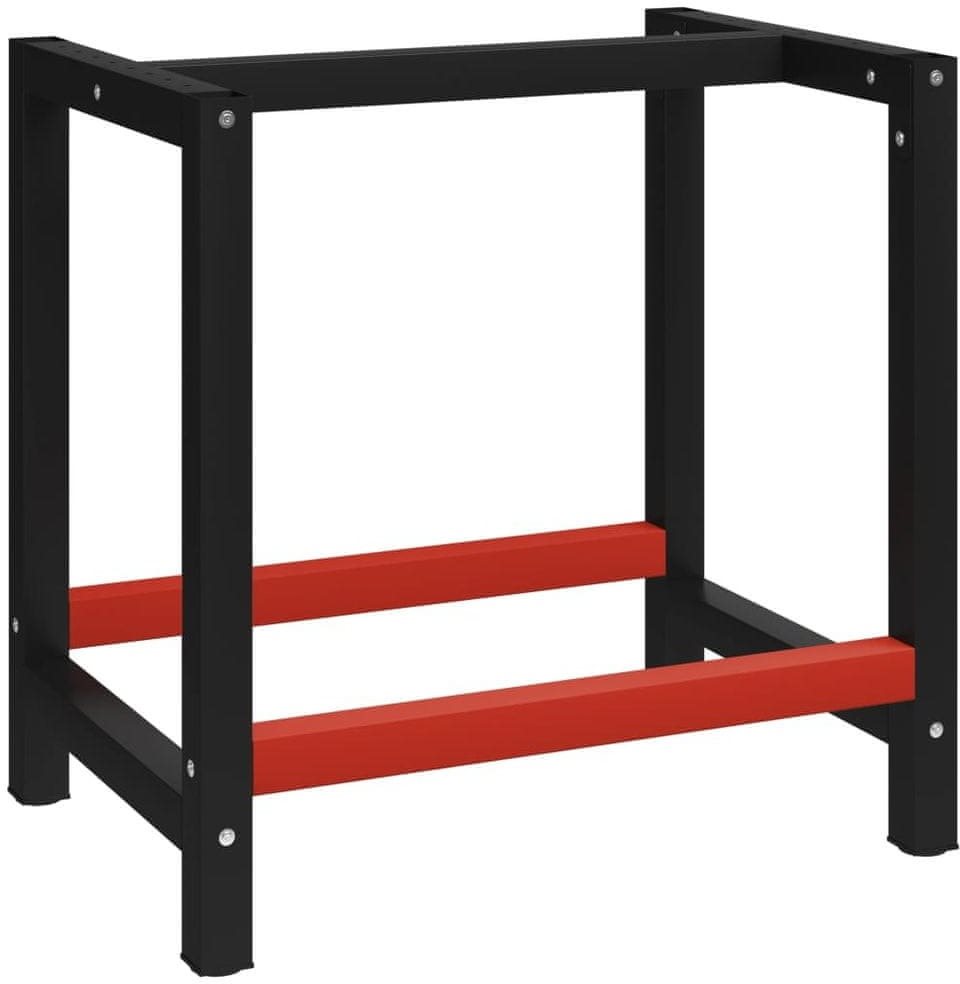 Kovový rám pracovního stolu SHUMEE černá a červená