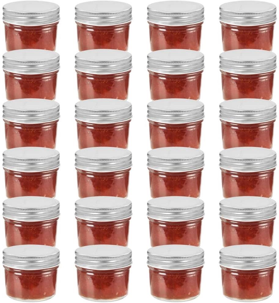 Zavařovací sklenice se stříbrnými víčky 24 ks 110 ml