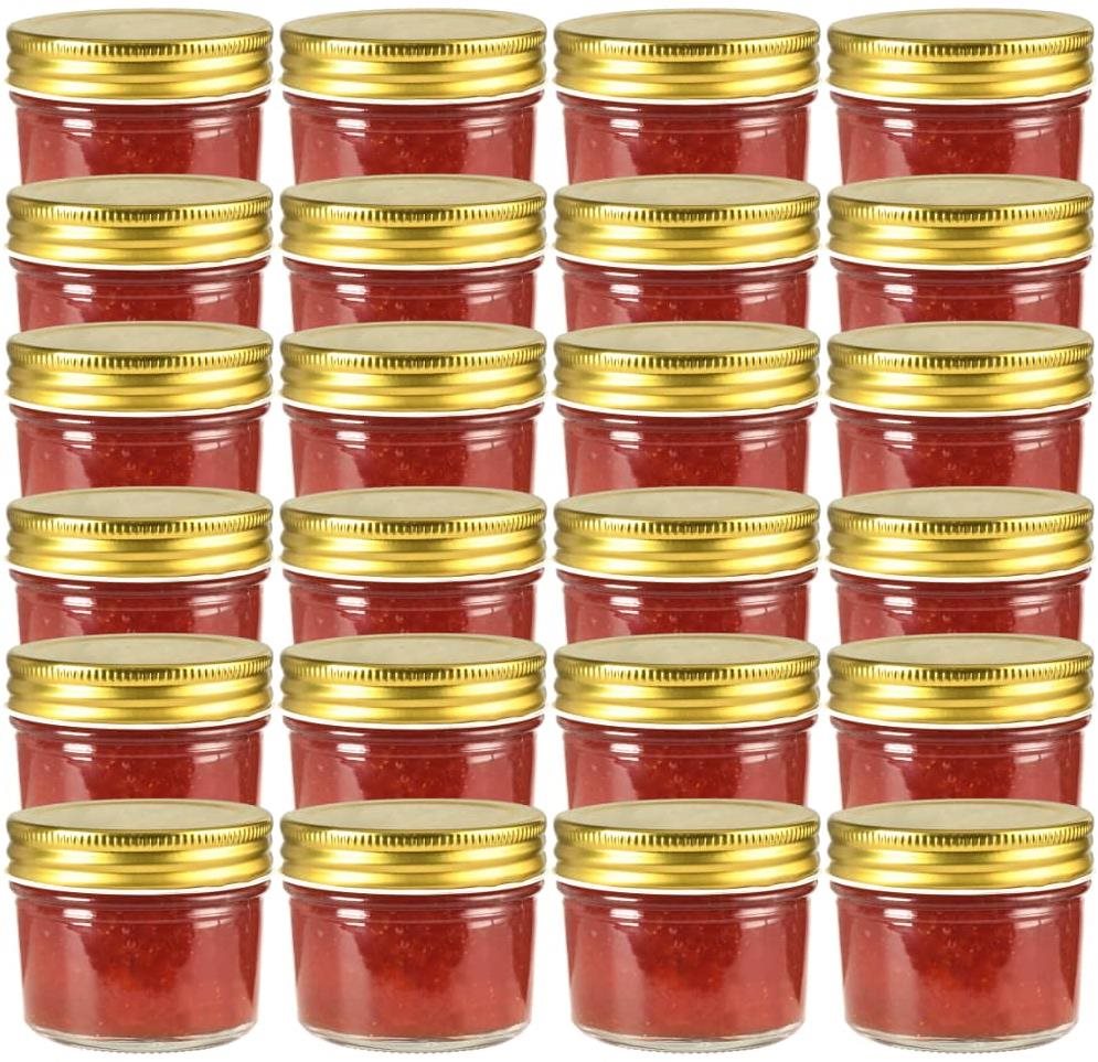 Zavařovací sklenice se zlatými víčky 24 ks 110 ml