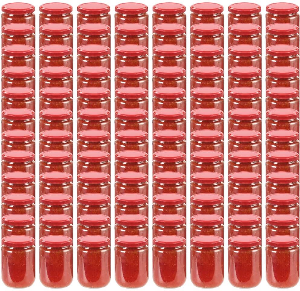 Zavařovací sklenice s červenými víčky 96 ks 230 ml