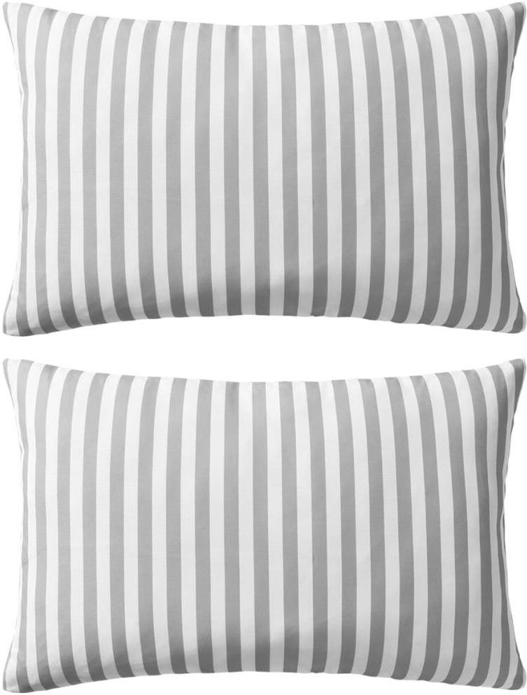 Venkovní polštáře 2 ks pruhované 60x40 cm šedé
