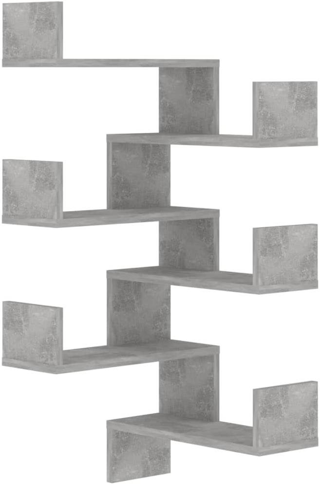 Nástěnné rohové police 2ks betonově šedé 40×40×50cm dřevotříska