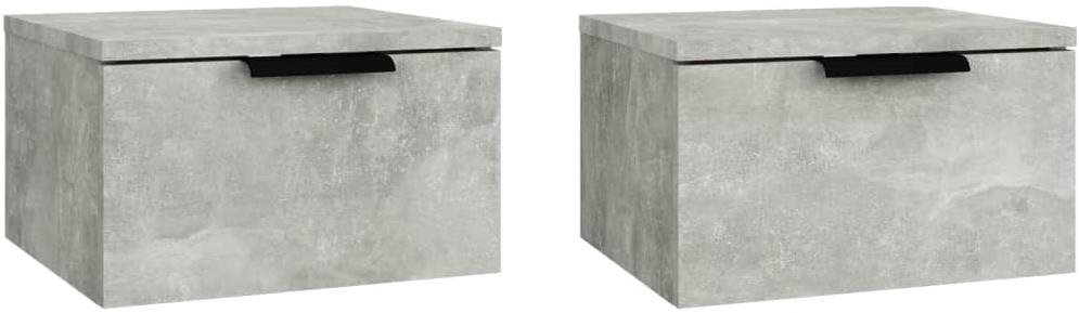Nástěnné noční stolky 2 ks betonově šedé 34 × 30 × 20 cm