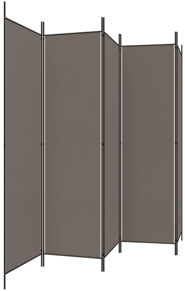 5dílný paraván antracitový 250×200 cm textil