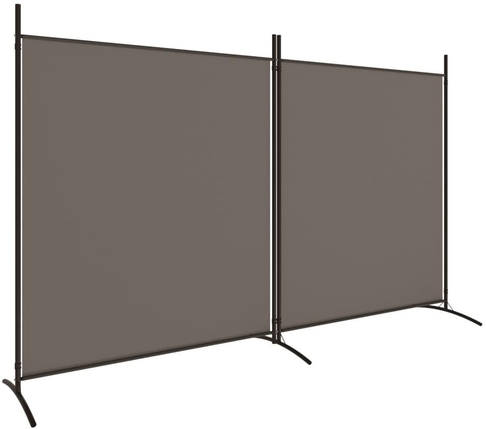 2dílný paraván antracitový 348 × 180 cm textil