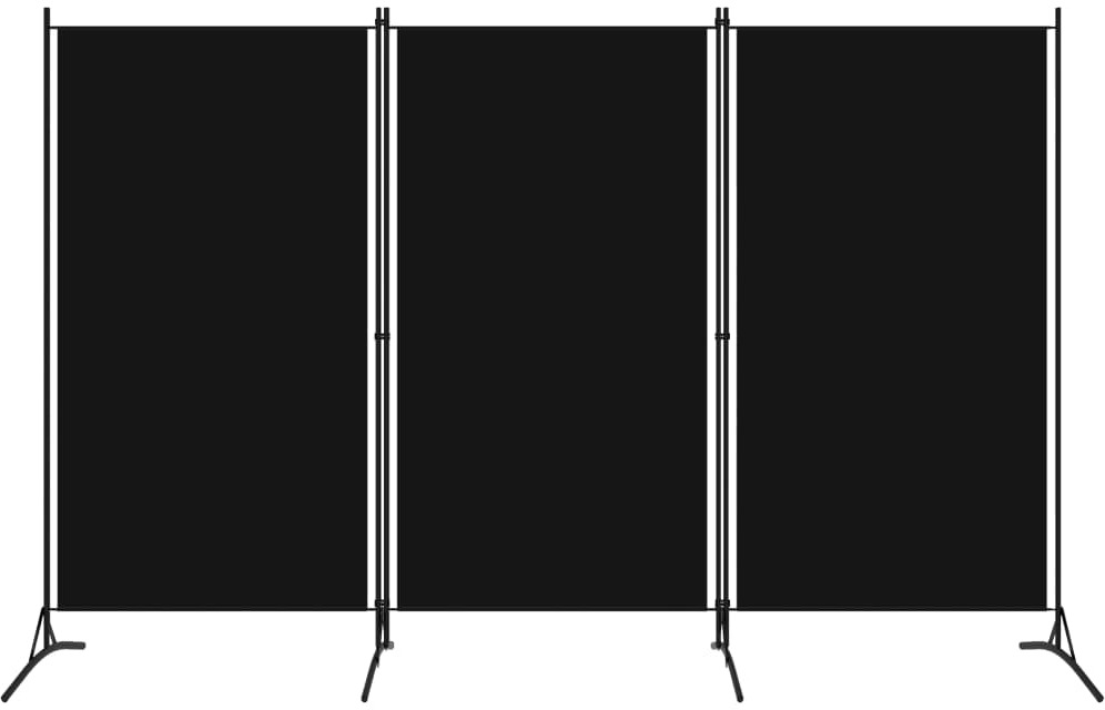 3dílný paraván černý 260 x 180 cm