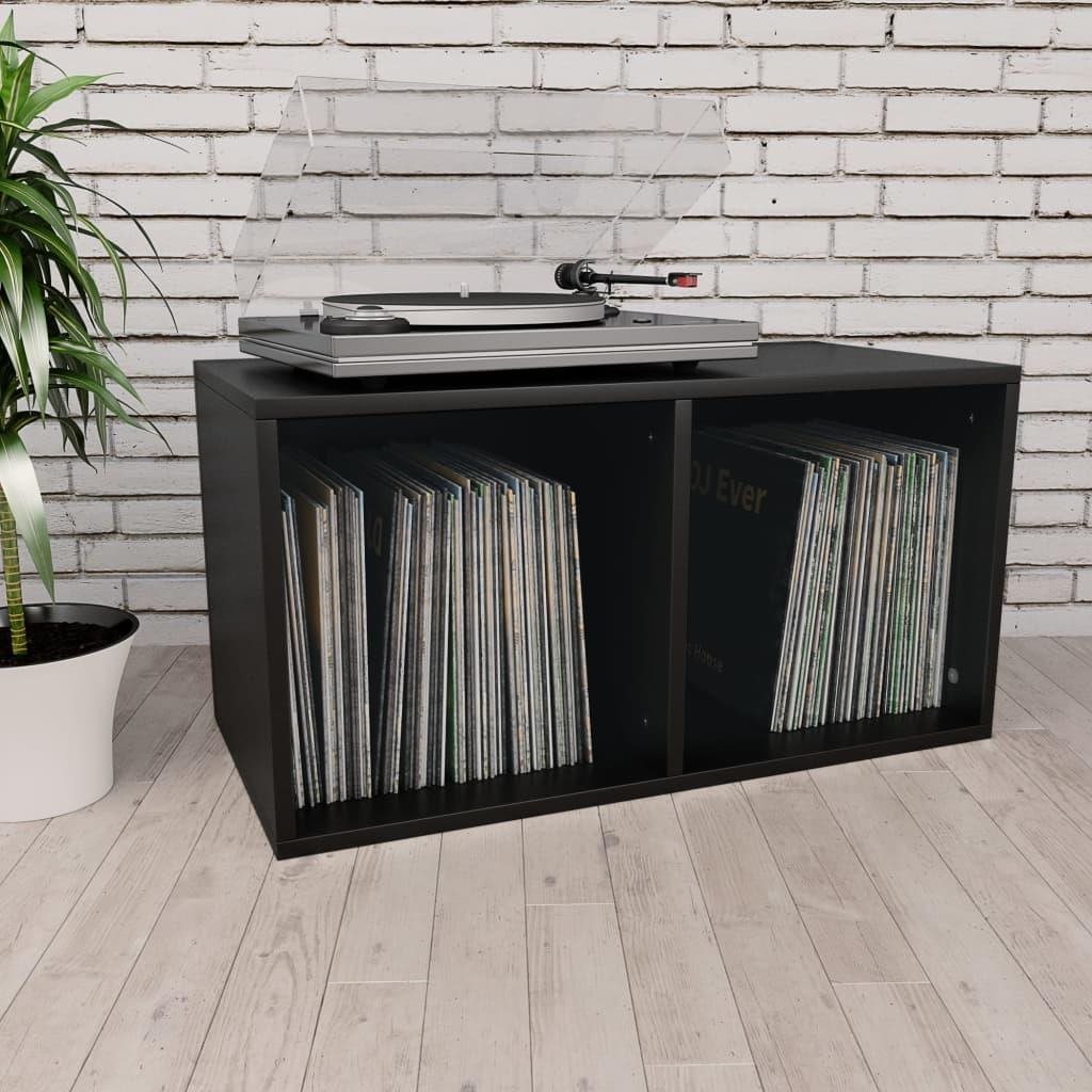 Černý regál na LP desky SHUMEE 71 x 34 x 36 cm