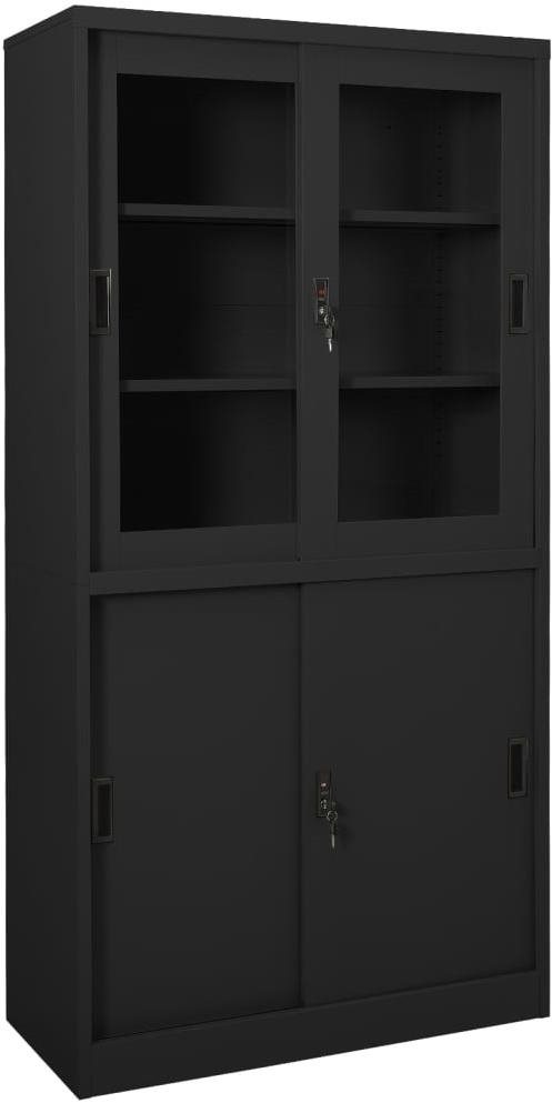 Skříň SHUMEE s posuvnými dveřmi antracit 90 × 40 × 90 cm