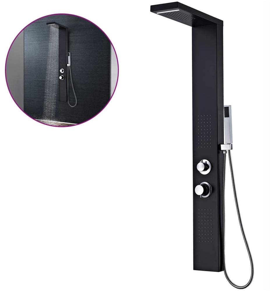Sprchový panel set hliníkový matný černý