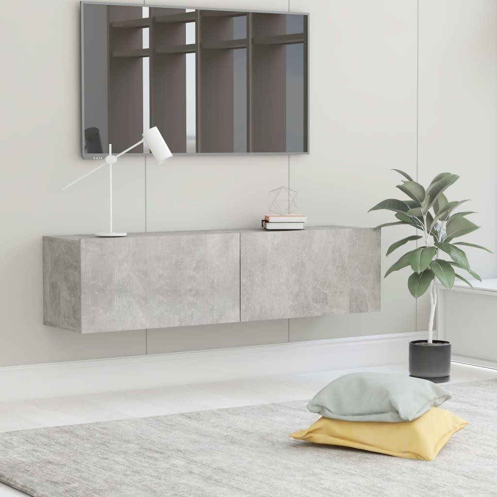 TV stolek betonově šedý 120x30x30 cm dřevotříska
