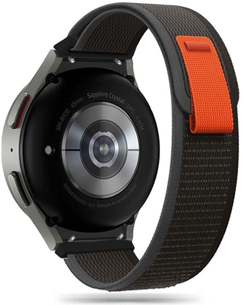 Tech-Protect Nylon řemínek na Samsung Galaxy Watch 4 / 5 / 5 Pro / 6 / 7 / FE, black/orange