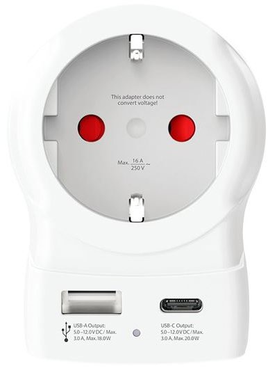 SKROSS USB A+C 20W do USA, typ B