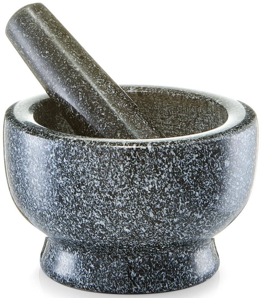 Zeller, Kuchyňský hmoždíř GRANIT s paličkou, černý, 13×8 cm
