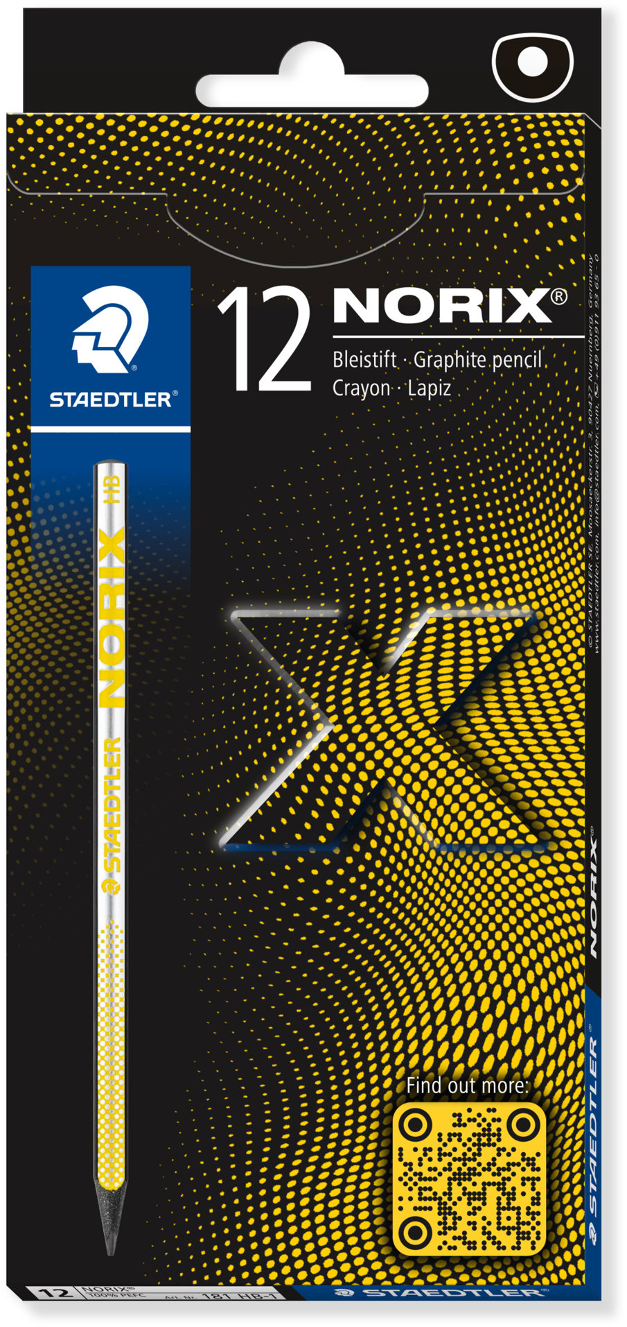 STAEDTLER Norix 181, HB, žlutá - balení 12 ks