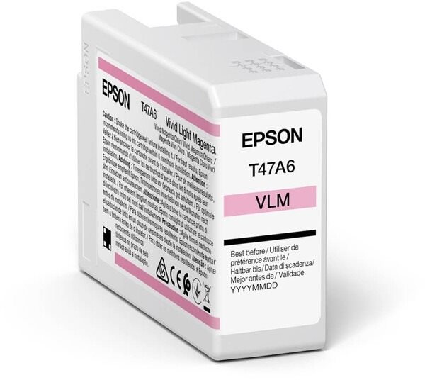 Inkoust Epson T47A6 Ultrachrome světle purpurová v balení.