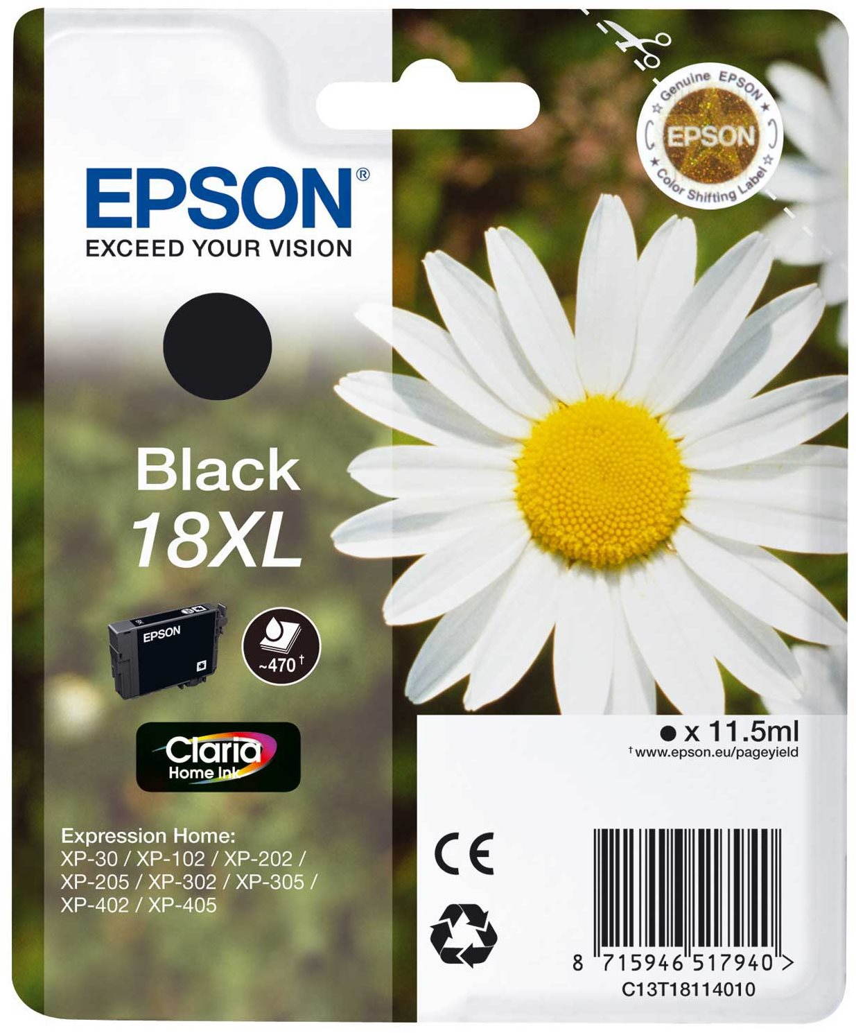 Černá inkoustová kazeta Epson T1811