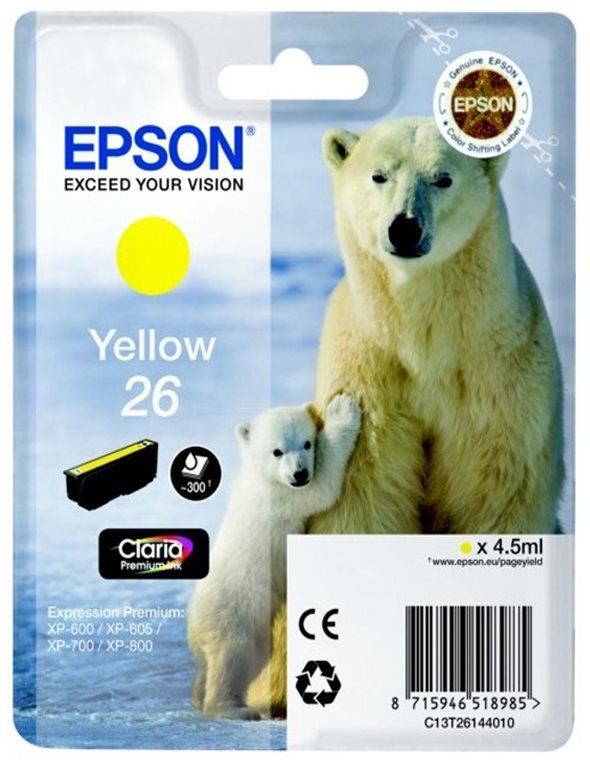 Epson T2614 žlutý inkoust v balení