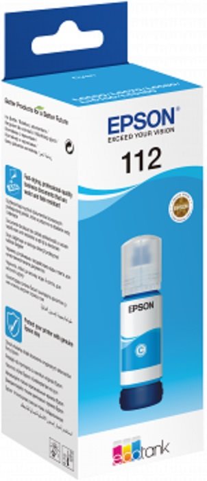 Epson 112 EcoTank Pigment Cyan ink bottle azurová