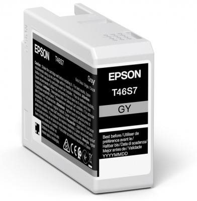 Epson Singlepack Gray T46S7 UltraChrome Pro 10 ink 25ml - kvalitní inkoustní lahvička pro tiskárny a skenery.