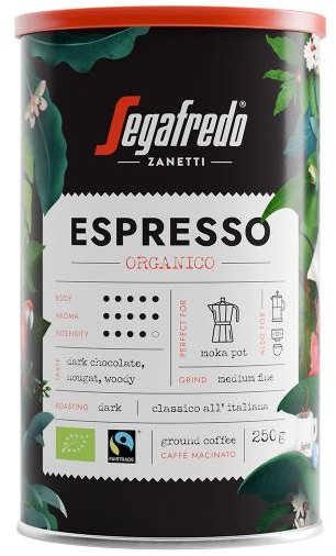 Segafredo Zanetti Espresso Organico, mletá, 250g