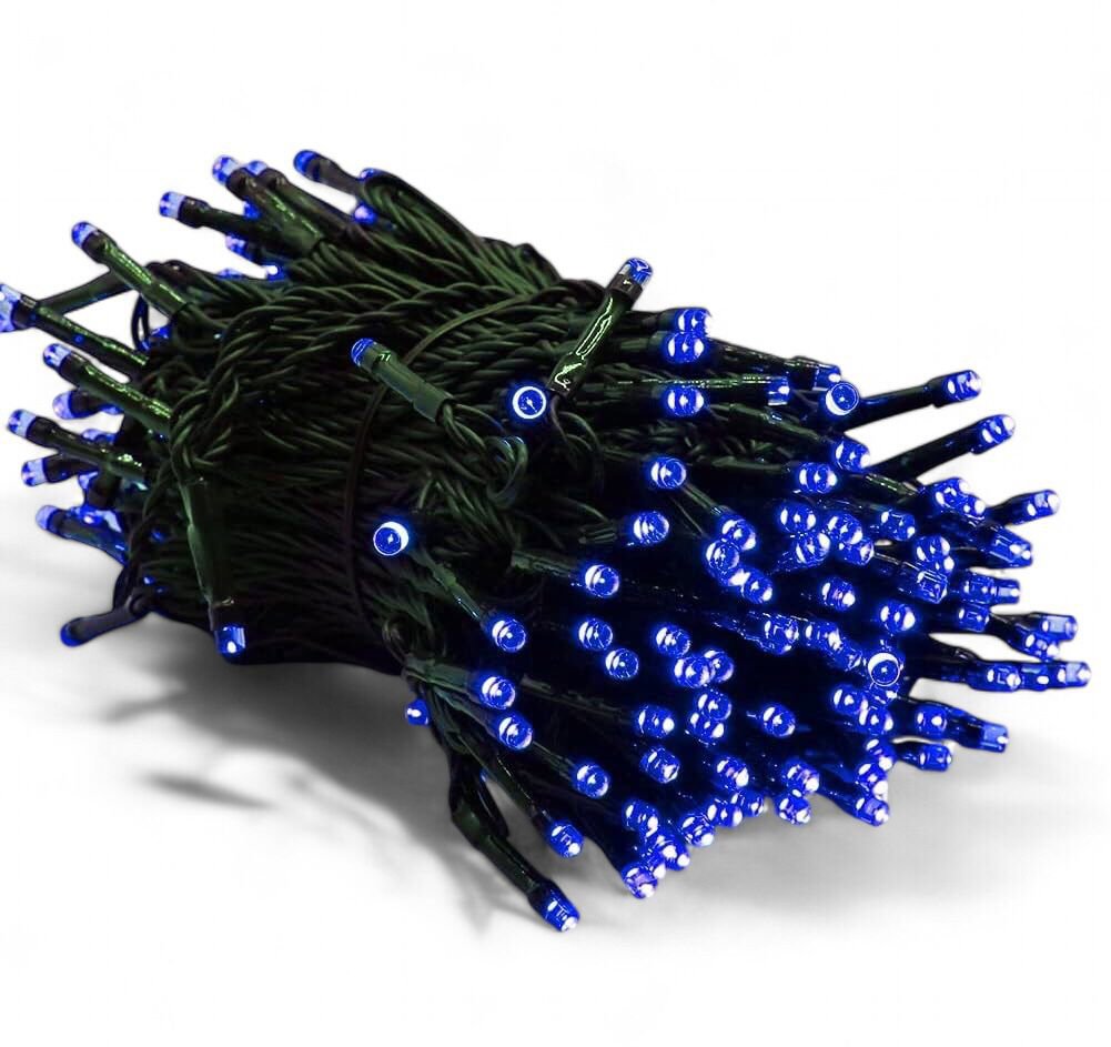Senzanakupy Venkovní řetěz 30 m 300 LED, modrý, 8 programů