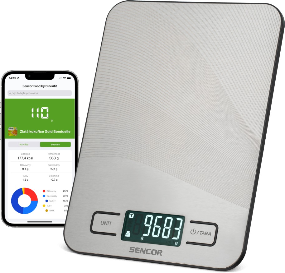 Sencor SKS 8080 Chytrá Bluetooth kuchyňská váha 10kg