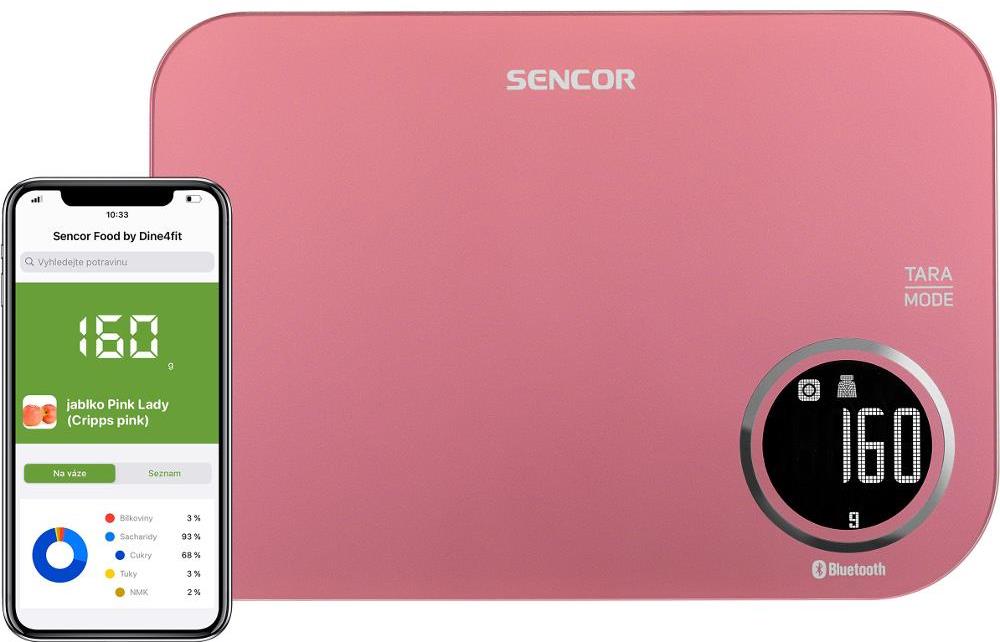 SENCOR SKS 7074RD Chytrá kuchyňská váha