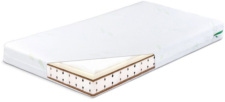 SENSILLO Luxusní matrace pro děti 120 × 60 cm, čtyři vrstvy, paměťová pěna, kokos, Aloe Vera