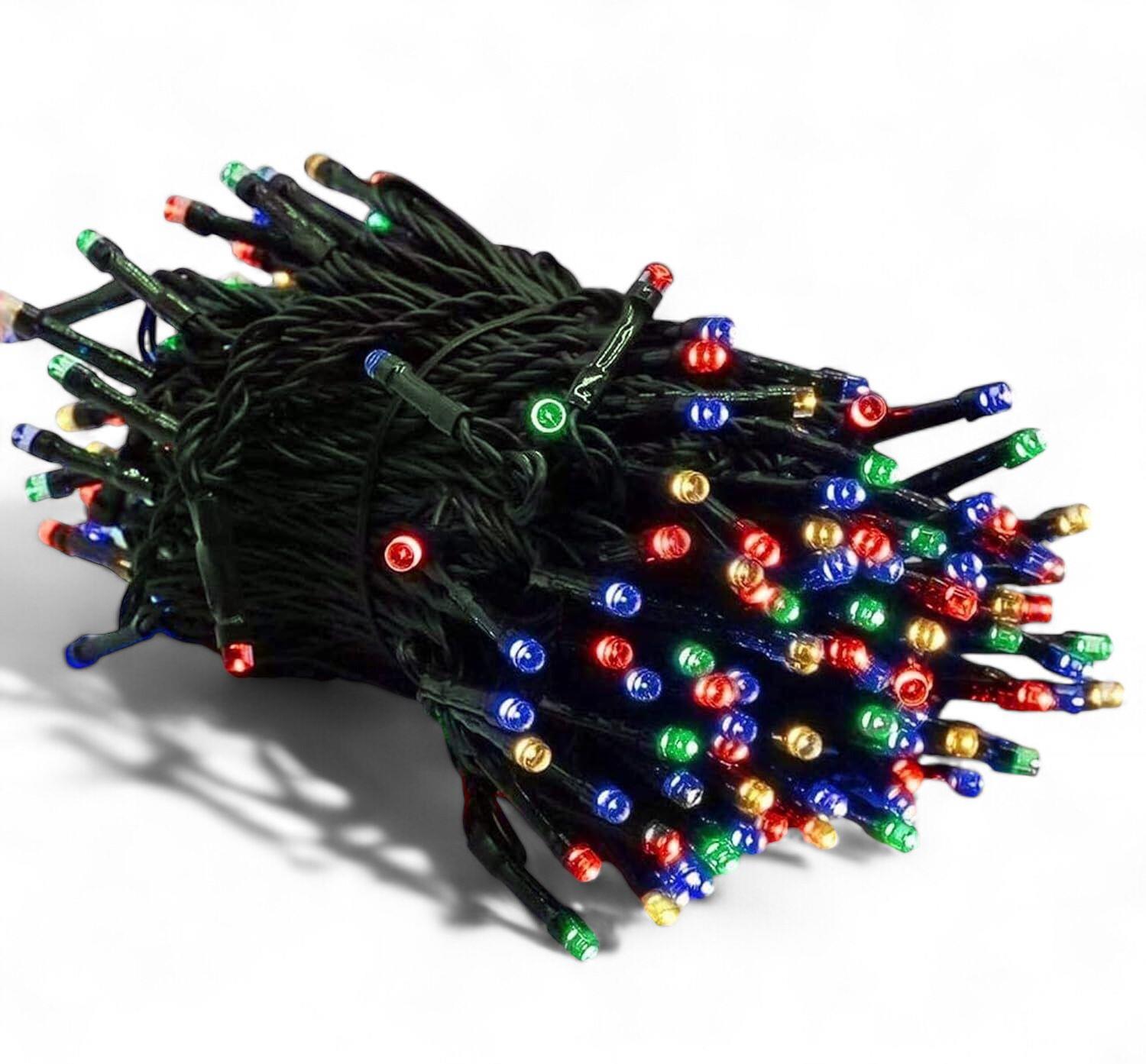 Vnitřní vánoční řetěz 14 m 140 led, barevný, 8 programů