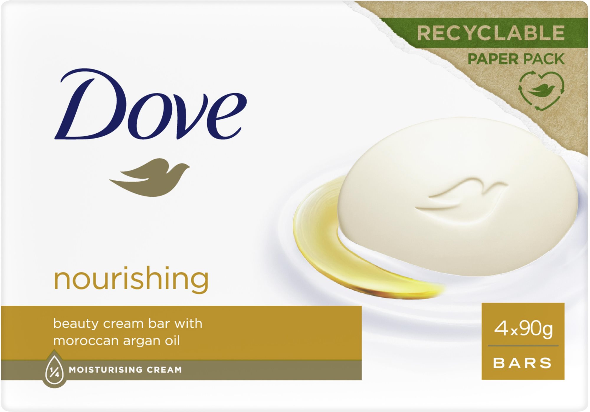 DOVE Arganový olej krémová tableta na mytí 4 × 90 g