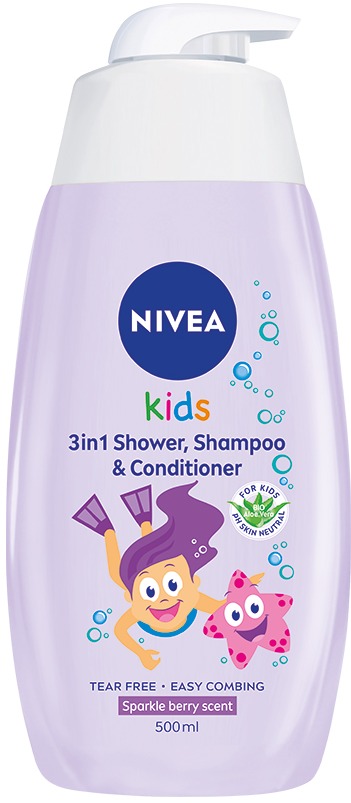 NIVEA Kids 3in1 Shower & Shampoo Girl 500 ml