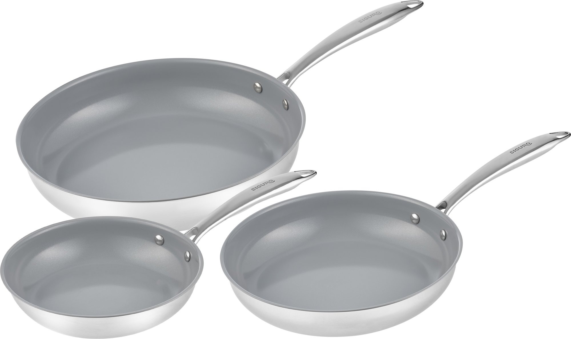 Siguro Pánev Pure Delight, průměr 28 + 24 + 20 cm, ILAG® ceramic, 3 ks