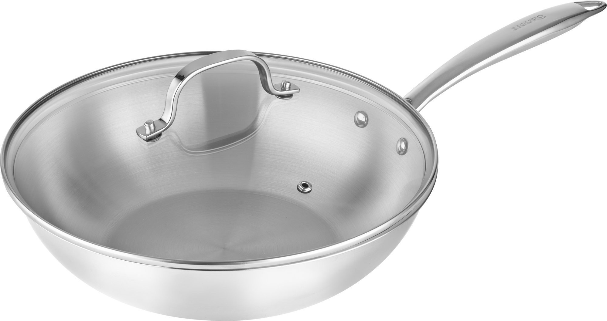 Siguro Wok Pure Delight, průměr 28 cm, s poklicí, prémiová nerezová ocel