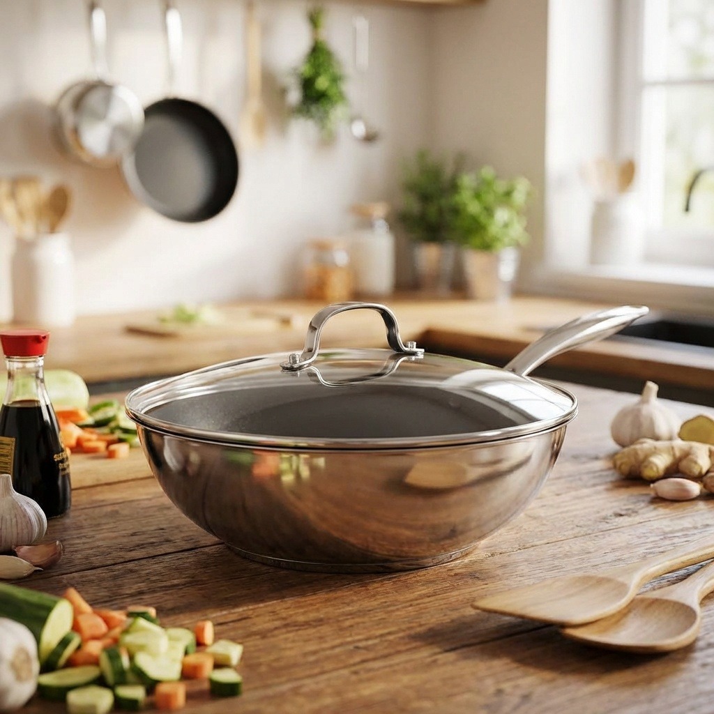 Siguro Wok Pure Delight, průměr 28 cm, s poklicí, ocel, ILAG®