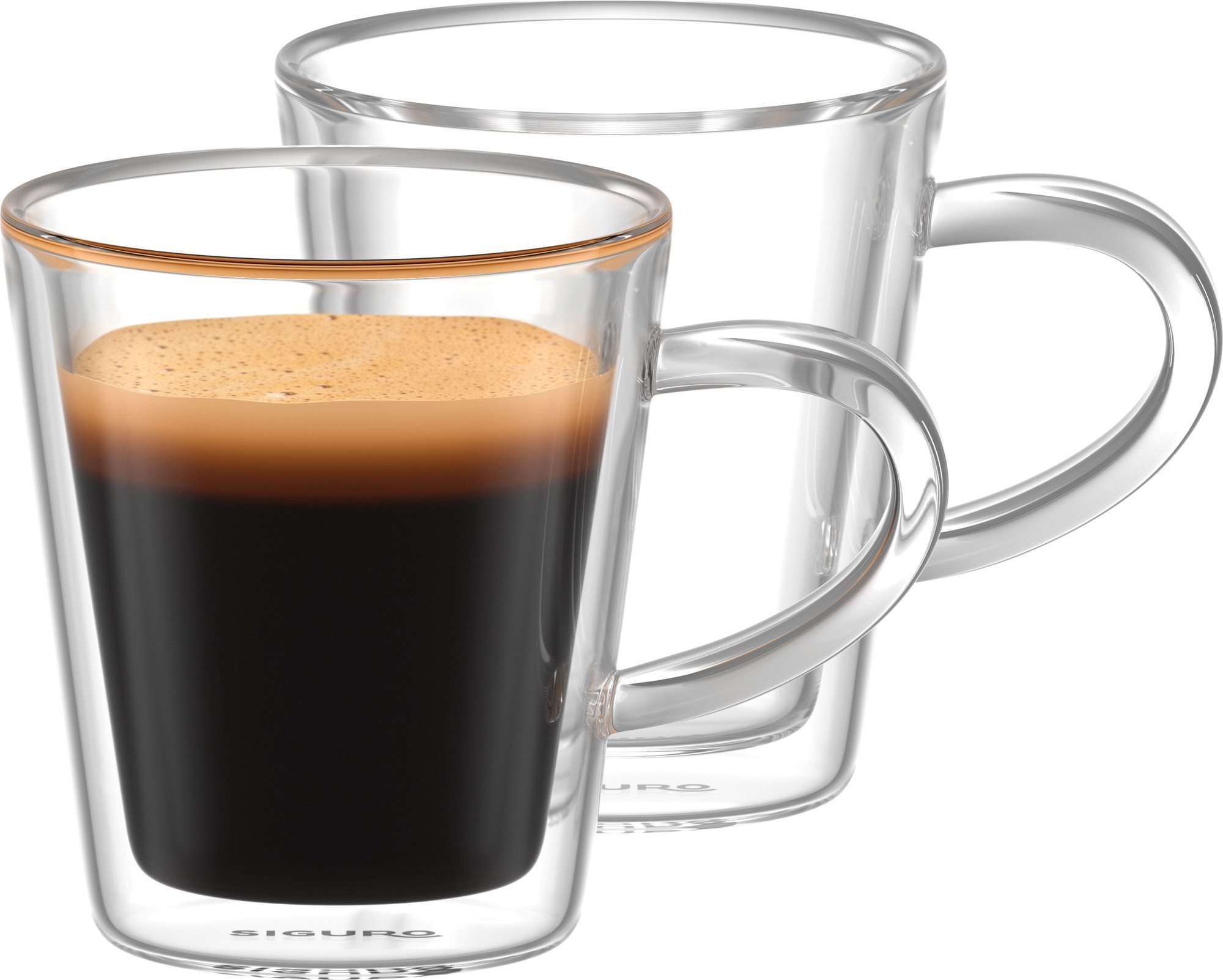 Siguro Hrnek z dvoustěnného skla Espresso, 90 ml, 2 ks