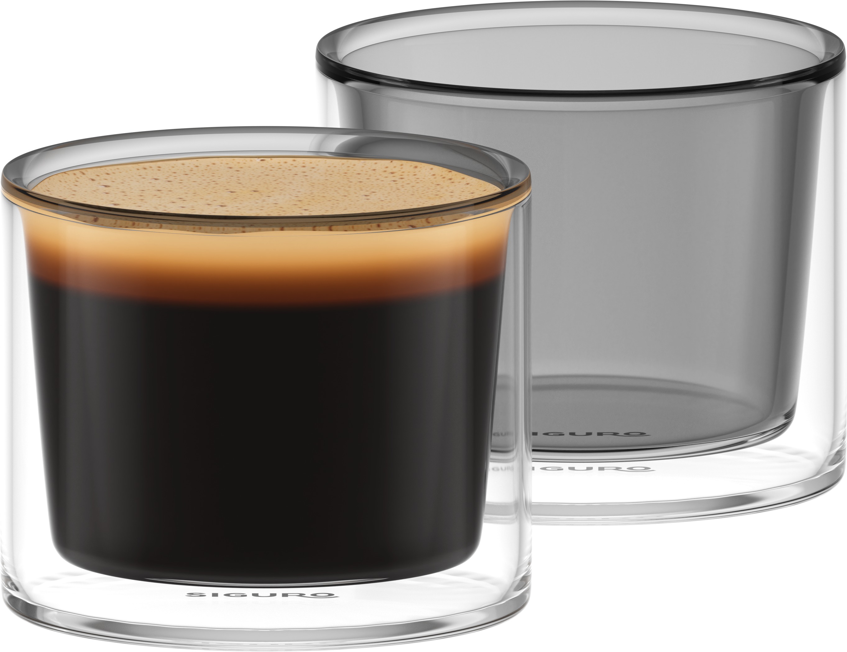 Siguro Sklenice z dvoustěnného skla Elegance, 140 ml, 2ks