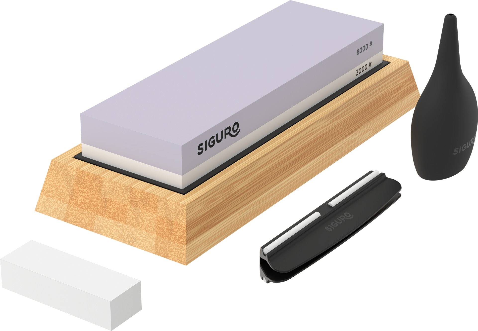 Siguro Brusný kámen Bamboo Base, zrnitost 3000/8000 s vodítkem a příslušenstvím