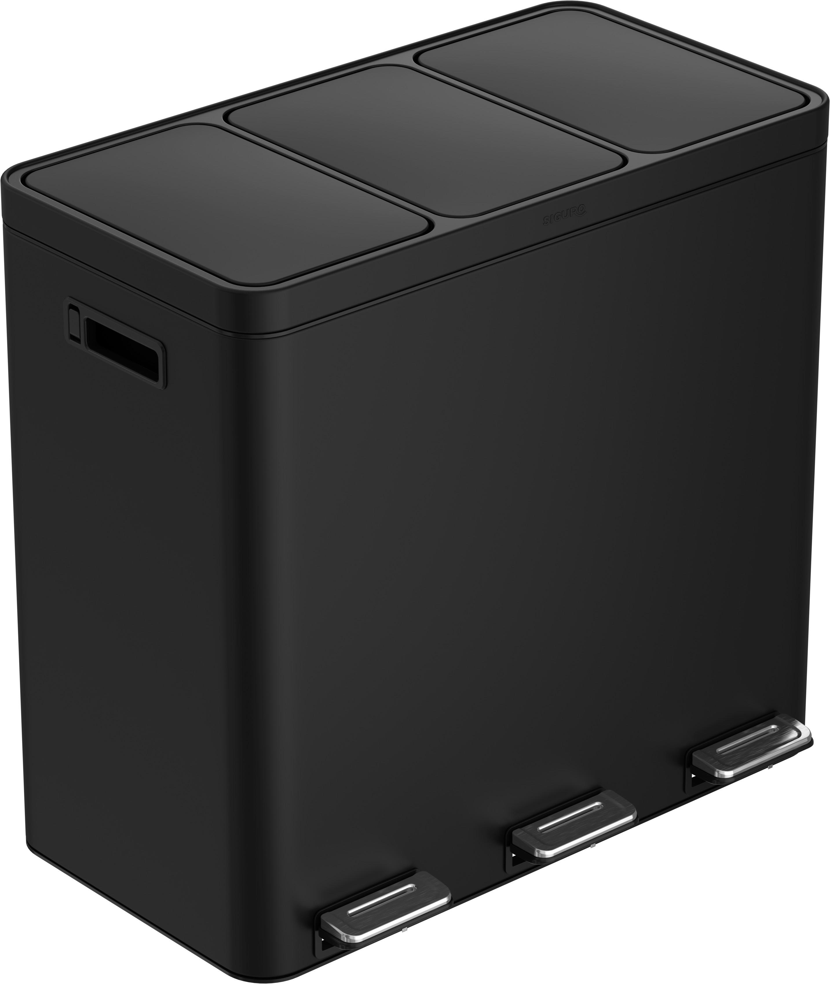 Siguro Odpadkový koš SmartSort černý, 3 nádoby na tříděný odpad, 3 x 20 l