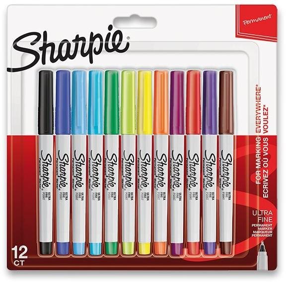 SHARPIE UltraFine 0,5 mm, 12 barev