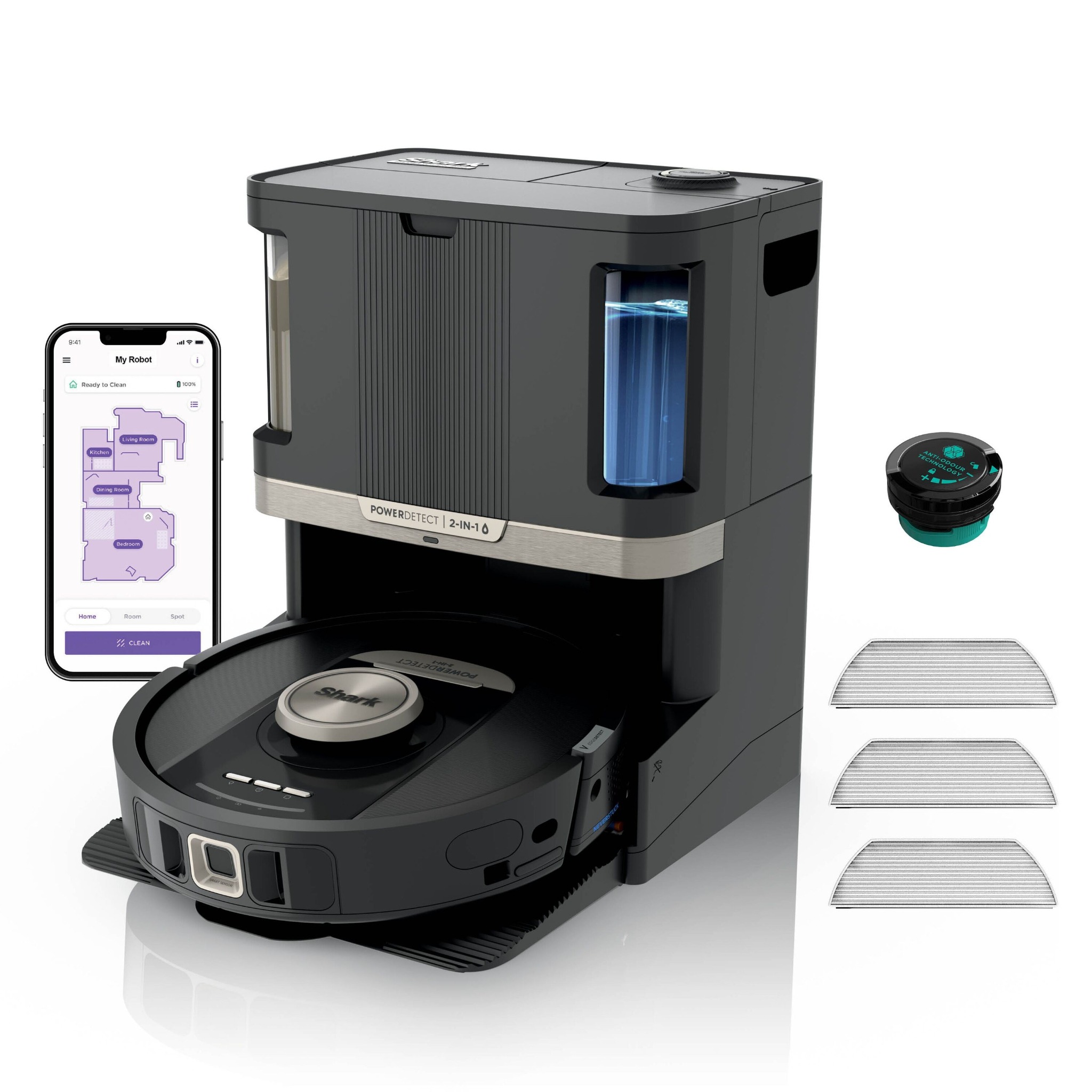 Shark® RV2800ZEEU PowerDetect NeverTouch™ Pro 2v1, černý