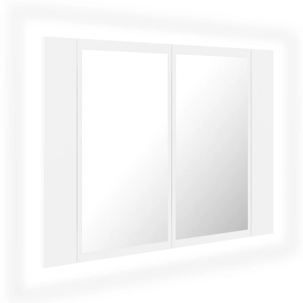 Shumee LED Koupelnová skřínka se zrcadlem - bílá, 60 × 12 × 45 cm