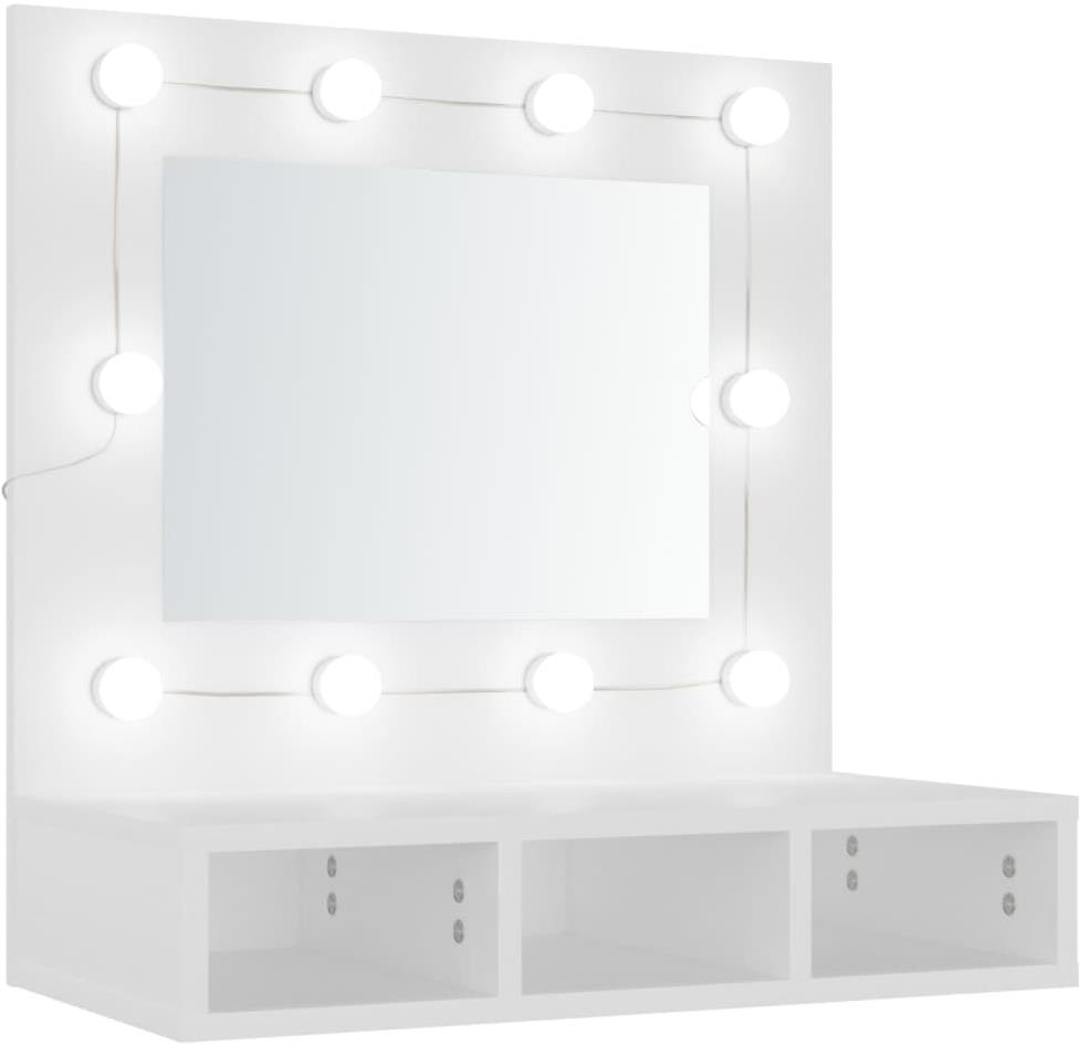 Shumee Zrcadlová skříňka s LED - bílá 60 × 315 × 62 cm 808882