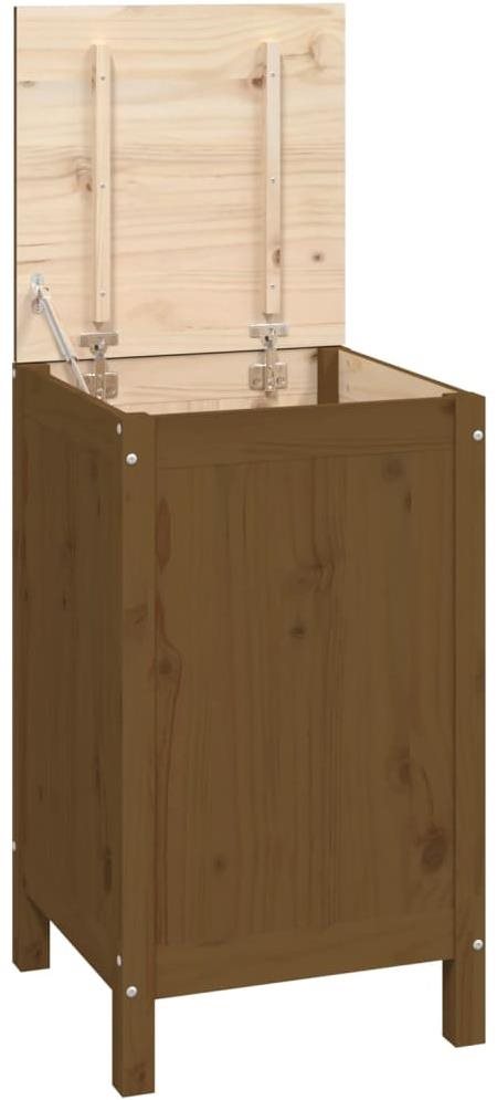 Shumee Box na prádlo, 44 × 44 × 76 cm, masivní borové dřevo, medově hnědý