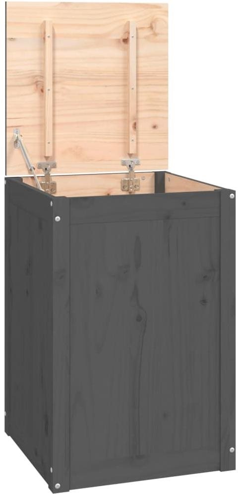 Shumee Box na prádlo, 44 × 44 × 66 cm, masivní borové dřevo, šedý