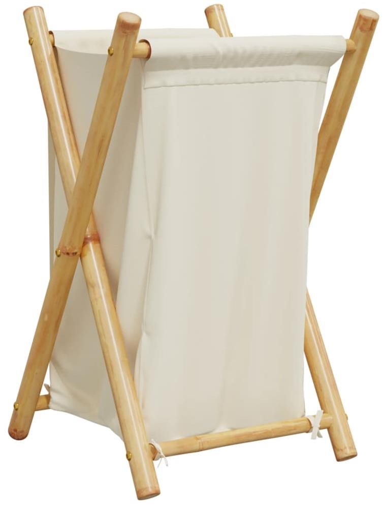 Shumee Koš na prádlo, 41,5 × 36 × 63,5 cm, bambus, krémově bílý