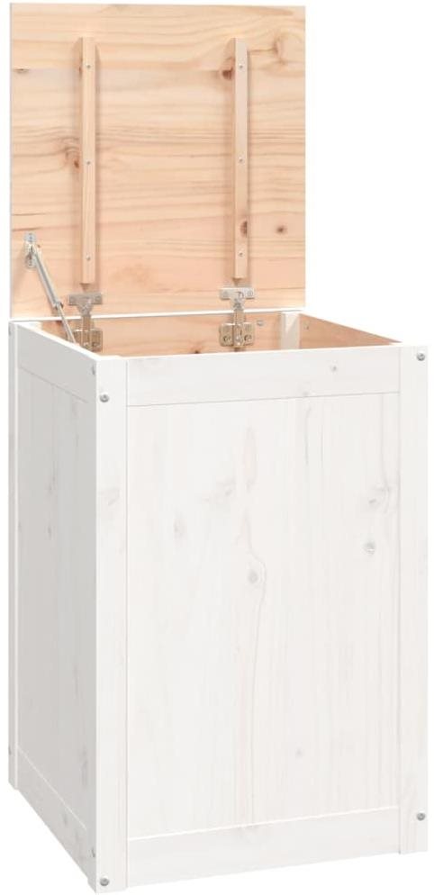 Shumee Box na prádlo, 44 × 44 × 66 cm, masivní borové dřevo, bílý