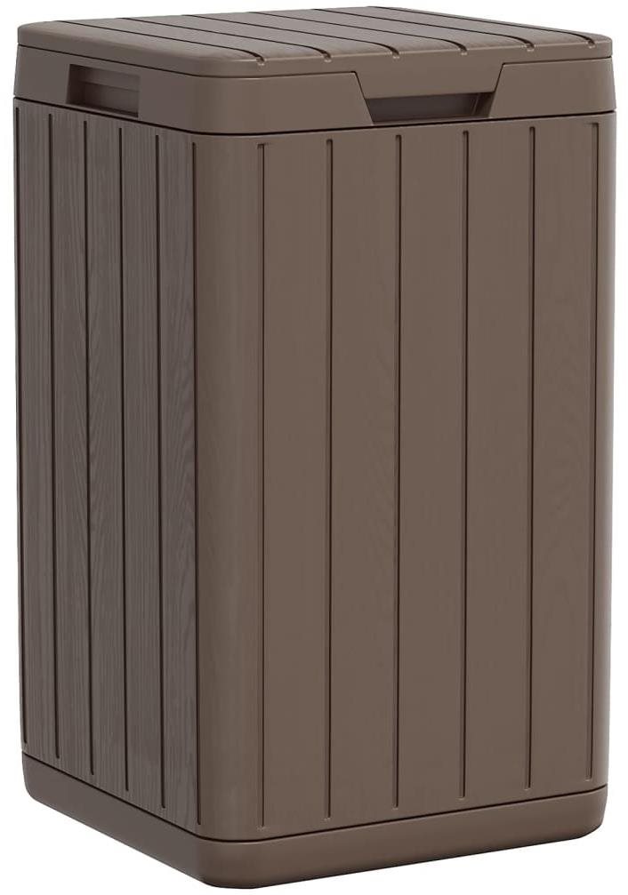 Shumee Venkovní odpadkový koš 38 × 38 × 65 cm PP hnědý