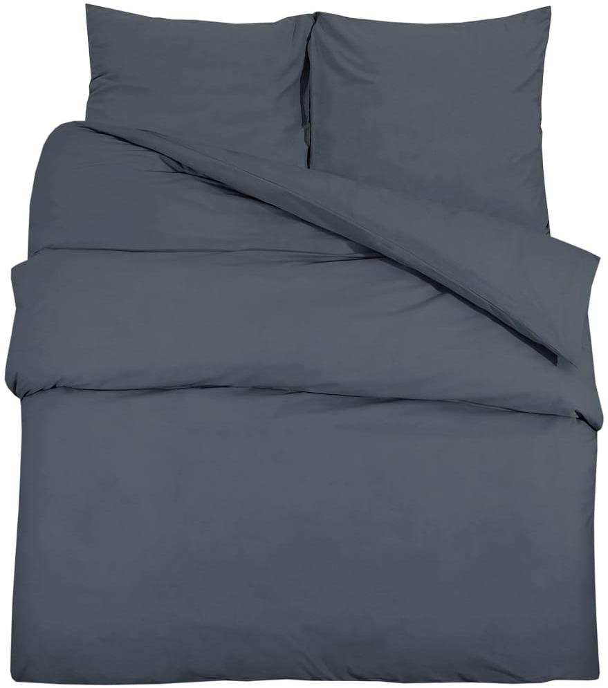 Shumee Sada ložního prádla 1+2 antracitová 200 × 200 cm bavlna, bez potisku, polštáře 60 × 70 cm